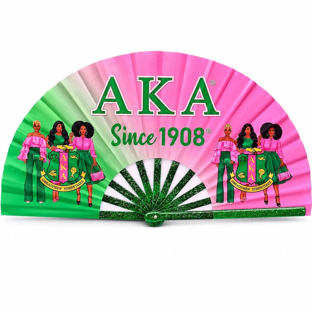 AKA Sorority Clack Fan | Since 1908 Folding Hand Fan | Greek Gift Accessory